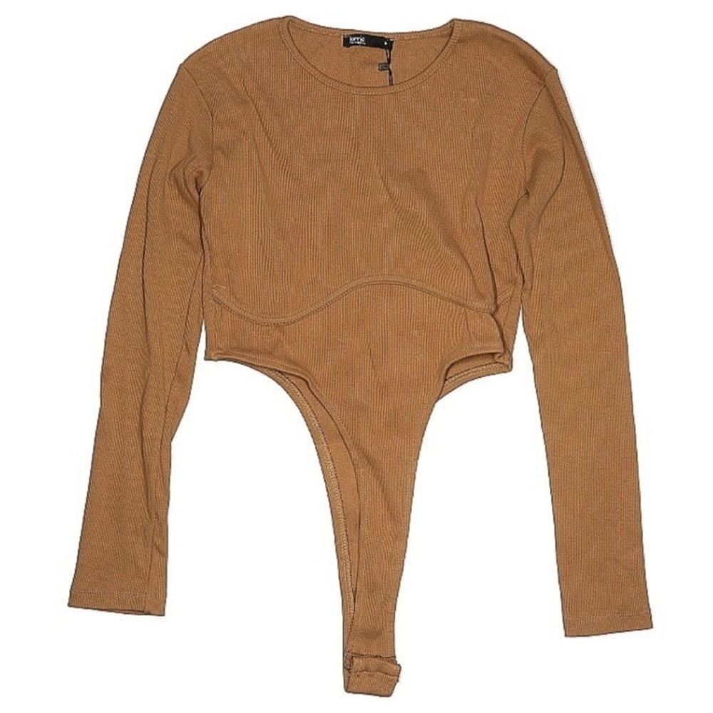 FAME Brown Long Sleeve Bodysuit Size M